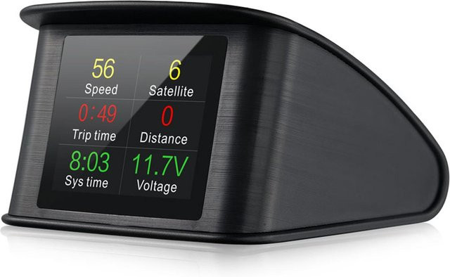 VehicleKit Universal GPS Head-Up-Display mit 2,2 Zoll intelligentem HUD-Display für Geschwindigkeit, Höhe und Spannung, schwarz - Bild 1