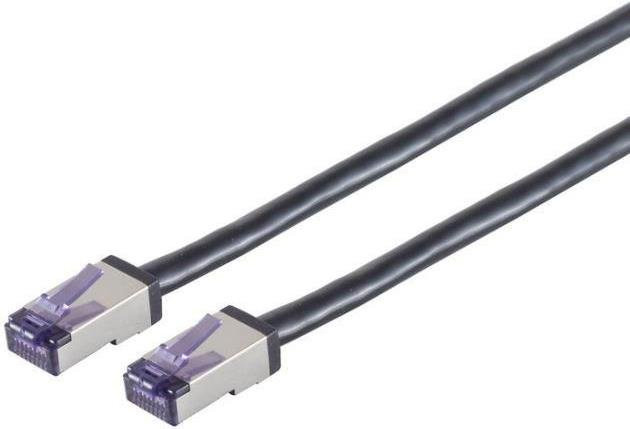 Lanview Cat6a Ethernet LAN Kabel S/FTP mit Goldbeschichtung, 10 m, Schwarz/Grau - Bild 1