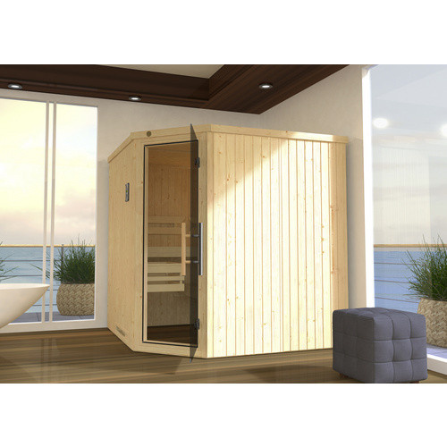 WEKA Ecksauna Varberg 3 in Beige mit Glastür B/H/T: 194 x 199 x 194 cm - Bild 4