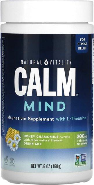 Natural Vitality Calm Mind Magnesium-Ergänzungsgetränk, Honig-Kamille, 168 g - Bild 1