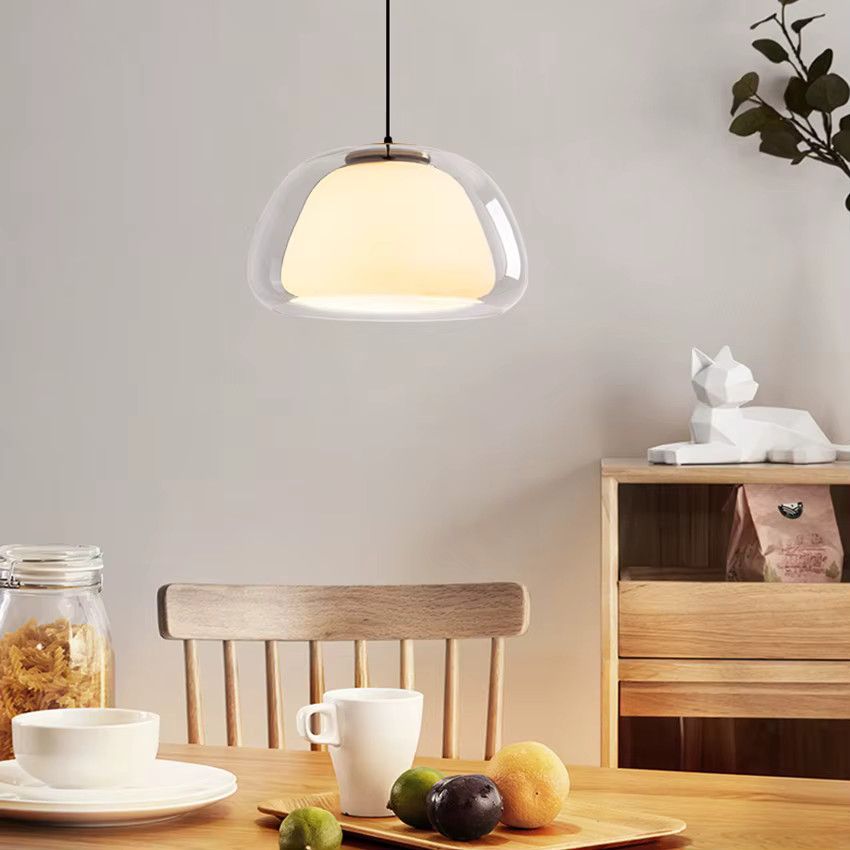 MZISOSOD Nordic Design Pendelleuchte mit Doppel-Glasanhänger für Wohnzimmer, Esszimmer und Schlafzimmer - Bild 2