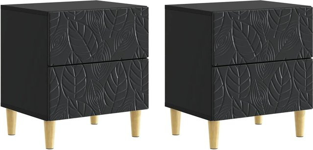 vidaXL Nachttisch Set 2 Stück Schwarz Modern B/T/H: 43 x 34,5 x 48 cm - Bild 1