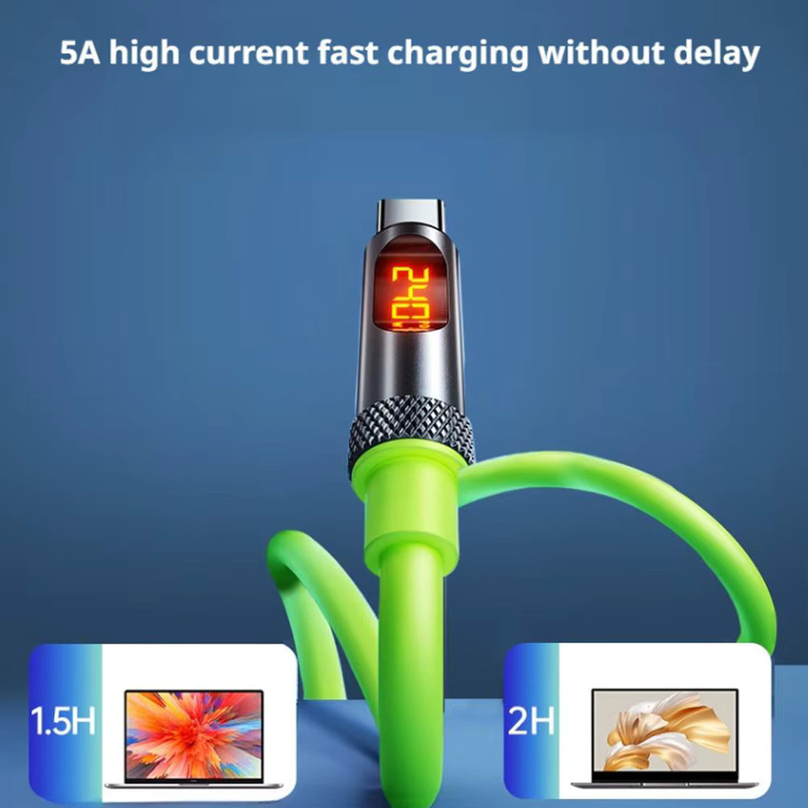 240 W Schnellladegerät mit Digitalanzeige und Dual-Typ-C Anschluss in Grün für Apple 16-Ladekabel, 6 A - Bild 6