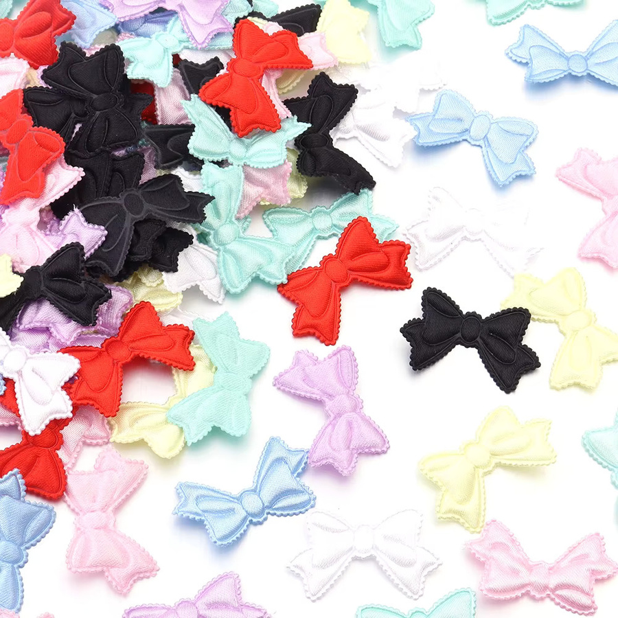 50 Stück bunte 3D Schleifen-Applikationen aus Schaumstoff für Kleidung und Dekoration bei Hochzeiten oder Partys - Bild 3