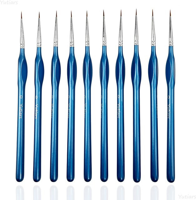Yutiars Mehrzweck-Malpinsel-Set aus Nylon mit blauem Kunststoffgriff für Aquarell, Gouache und Ölmalerei, 6 oder 10 Stück - Bild 1