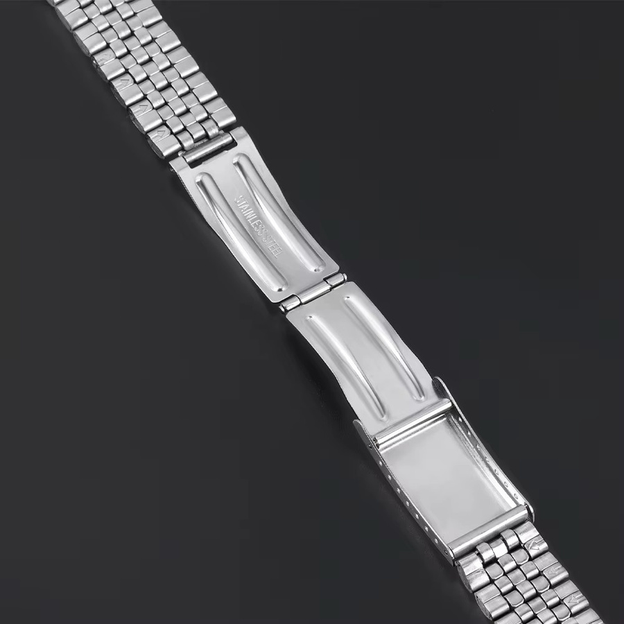 nxalp Uhrenarmband Edelstahl, Silber, Faltschließe, Unisex - Bild 3