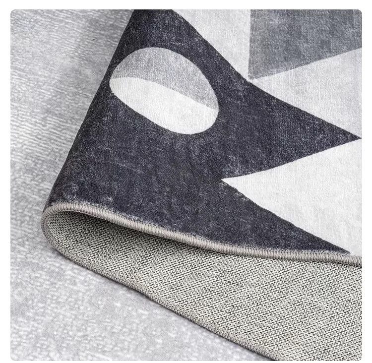 VIKAMA Wohnzimmerteppich mit geometrischem Design aus Kristallfaser, waschbar und verschleißfest - Bild 3