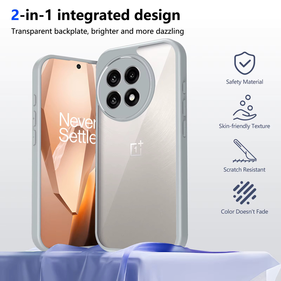 OnePlus 13R 5G Silikon Hülle, stoßfestes Luftkissen-Design, transparent matt - Bild 2