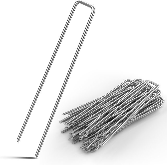 Gardebruk 150er-Set Heringe aus verzinktem Stahl in Silber, Durchmesser: 2,7 mm - Bild 1