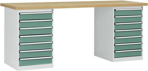 Manuflex Werkbanksystem WC5127.0001 aus Stahl in Grau und Grün, B/T/H: 300 x 200 x 70 cm - Bild 1