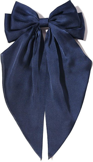 Haar-Schleifenclip, zweilagig, Bandstoff, Metall, Damen - Bild 1