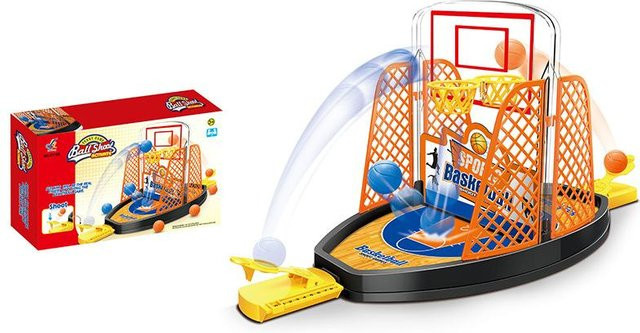 Basketball Katapult, Zwei-Personen Finger-Schießspiel, orange, ab 3 Jahre - Bild 1