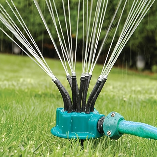 FLOWERS SPRAL Automatischer 360-Grad Gartensprinkler mit rotierender Düse in Grün - Bild 1