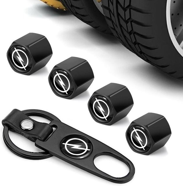Schlüsselanhänger-Set mit Auto-Reifenventilkappen, Opel Emblem, grau, Unisex - Bild 1