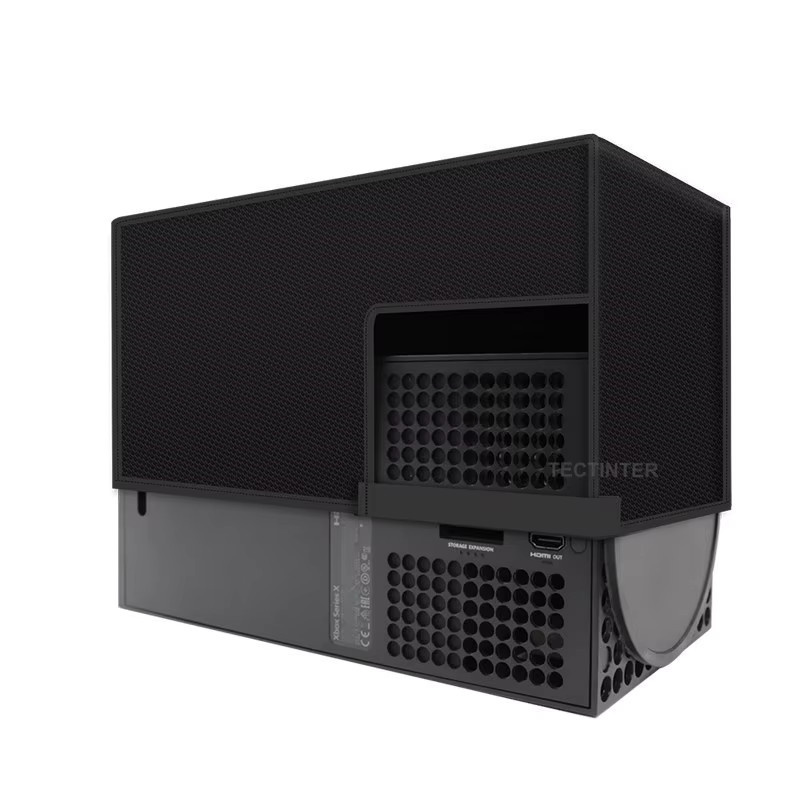 TECTINTER Staubdichte Schutzhülle für Xbox Series X in Schwarz, kratzfest für vertikale und horizontale Nutzung - Bild 2