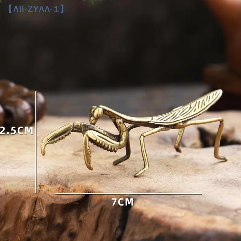 JETTING Kupfer-Mantis Miniatur-Ornament im Vintage-Stil aus Metall in Bronze und Gold - Bild 4