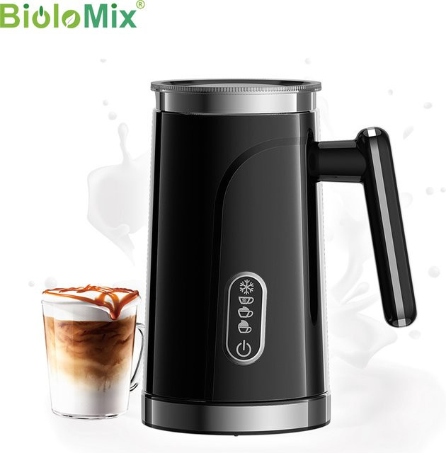 Biolomix 4 in 1 elektrischer Milchaufschäumer für Heiß- und Kaltmilch, ideal für Latte Macchiato und Cappuccino, in Weiß oder Schwarz - Bild 1