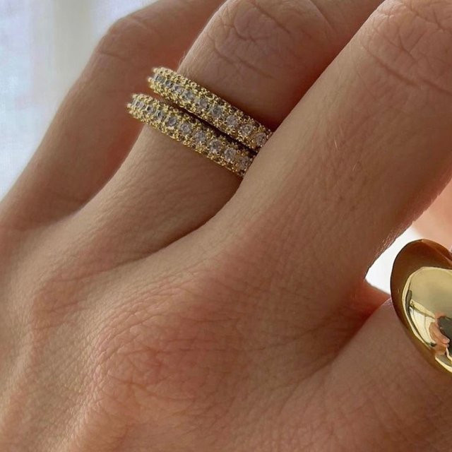 ohhaio Ring Edelstahl, 18K vergoldet, Zirkonia, Damen - Bild 1