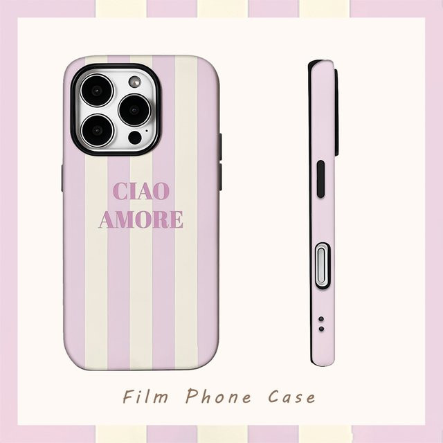 CIAO AMORE ROSE Handyhülle für iPhone 16 15 14 13 12 11 Pro Max Plus mit doppelschichtiger Rückseite - Bild 1