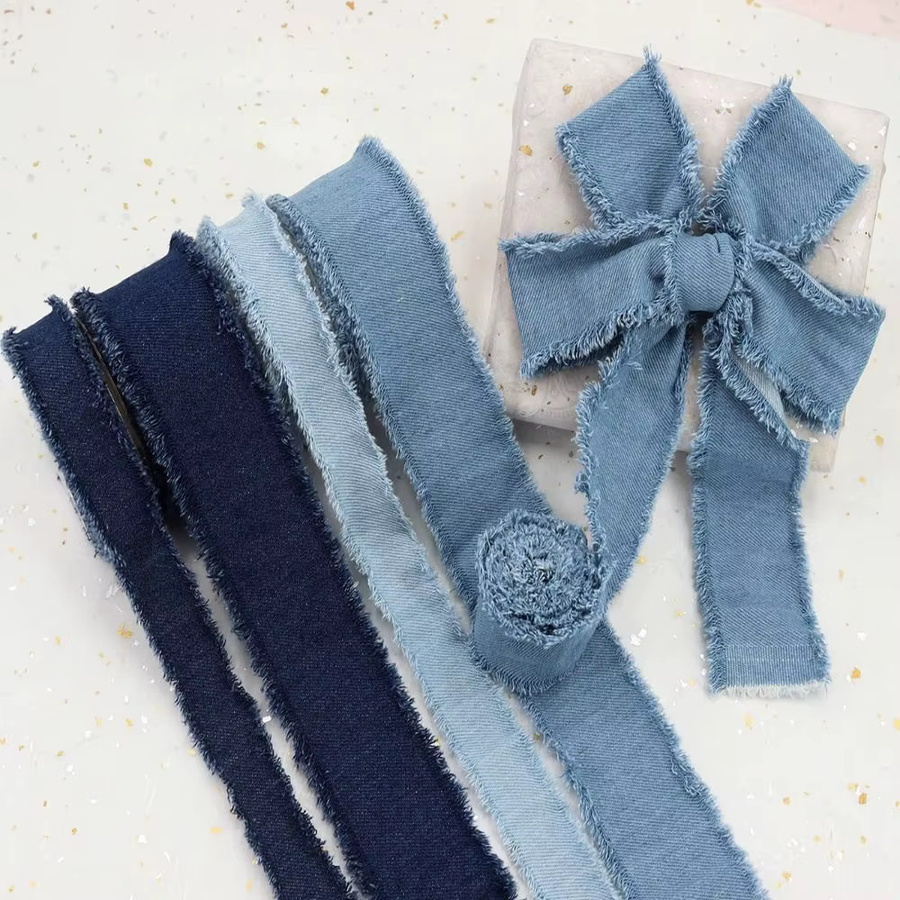 Blaues Denim Band aus Jeansstoff für DIY-Näharbeiten und Haarspangen, 1,5 Yards - Bild 6