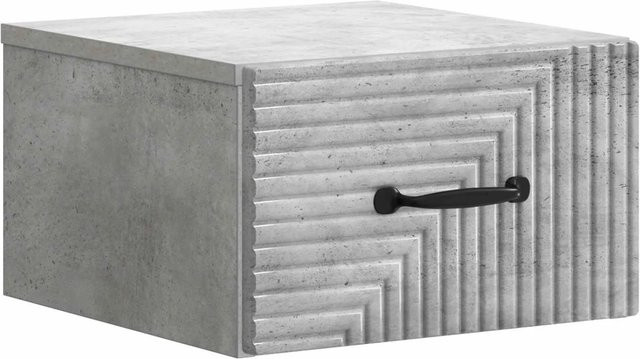 vidaXL Wandmontierter Nachttisch in Betongrau, Modernes Design für Schlafzimmer und Gästezimmer, B/T/H: 34,5 x 33 x 20 cm - Bild 1