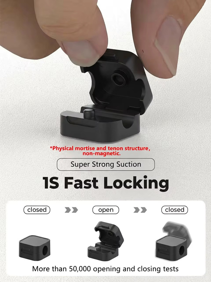 iLMH Verstellbare Kabelclips zur Kabelorganisation, Selbstklebender Kabelhalter aus Kunststoff für Schreibtisch, Büro und Auto, Schwarz oder Weiß - Bild 4