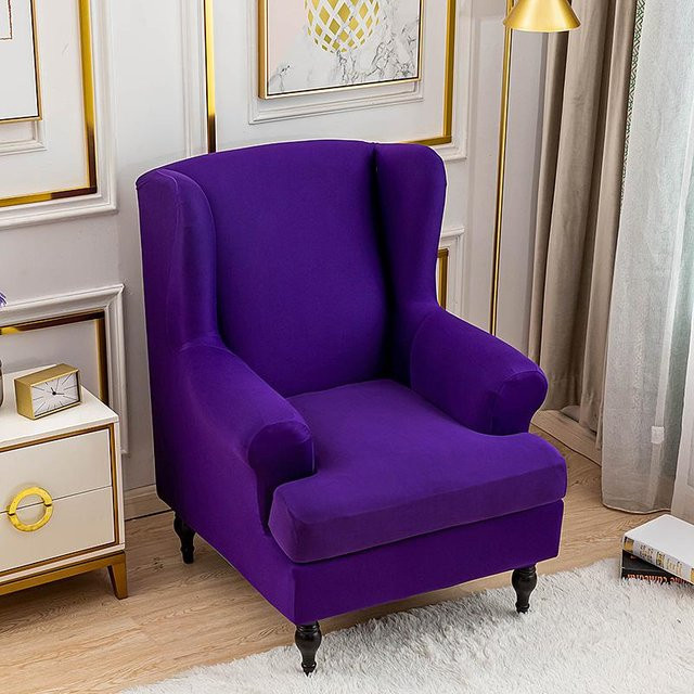 YZFZP Elastischer Sesselbezug mit Fußstützen für Wingback-Sessel und Ohrensessel, moderner Stil, 1 Stück - Bild 1