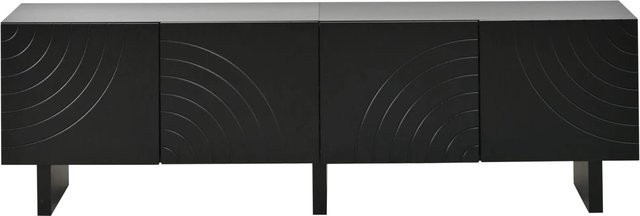 Merax TV-Bank modern in Schwarz mit 4 Türen, B/T/H: 180 x 40 x 55 cm - Bild 1