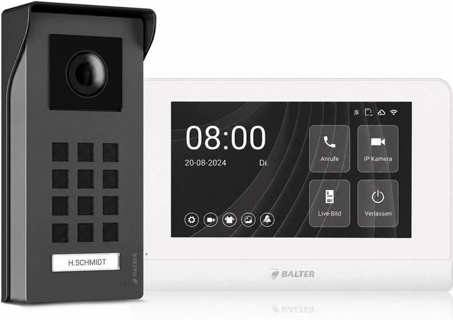Balter Entri M Video Türklingel Komplettset in Anthrazit mit 7 Zoll Monitor und App-Steuerung für Einfamilienhäuser - Bild 1