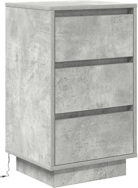 vidaXL Nachttisch mit integrierter LED-Beleuchtung in Betongrau, B/T/H: 38 x 34 x 65 cm - Bild 1