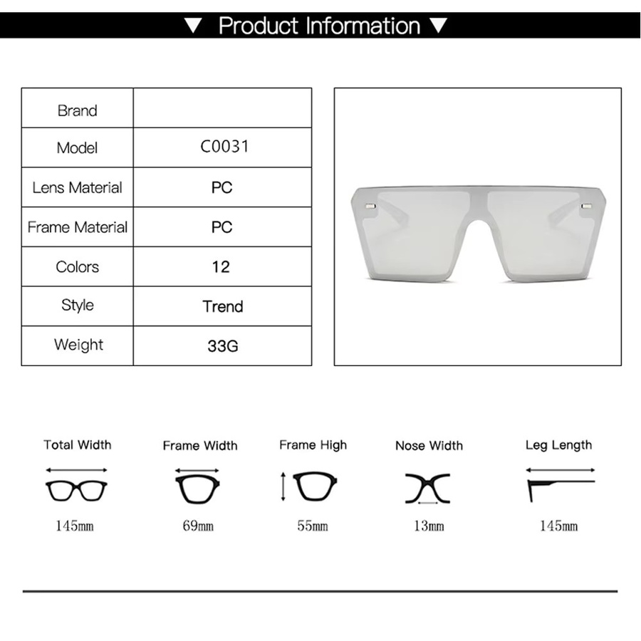 XaYbZc Sonnenbrille, quadratisch, rot schwarz, Kunststoff, Unisex - Bild 4