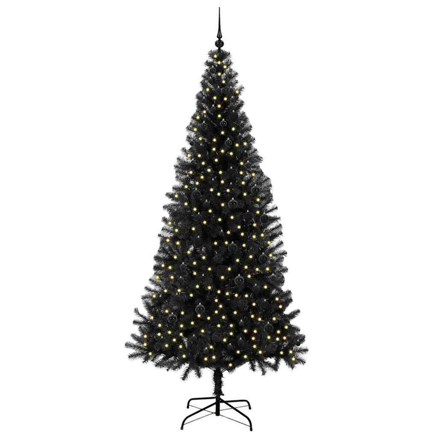 vidaXL Weihnachtsbaum mit 300 warmweißen LEDs in Schwarz, Höhe: 240 cm - Bild 2