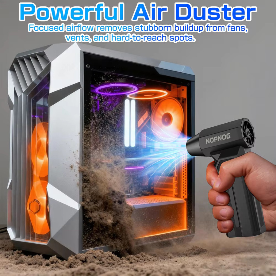 Cordloser Turbo Blasen Fan als Multi-Werkzeug für Haustier-Felltrocknung, Reinigung und als Luftgebläse in Schwarz - Bild 5