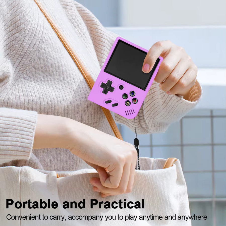 VKTECH Stoßfeste Silikon-Schutzhülle für Miyoo Mini Plus Handheld-Spielekonsole in Lila - Bild 3