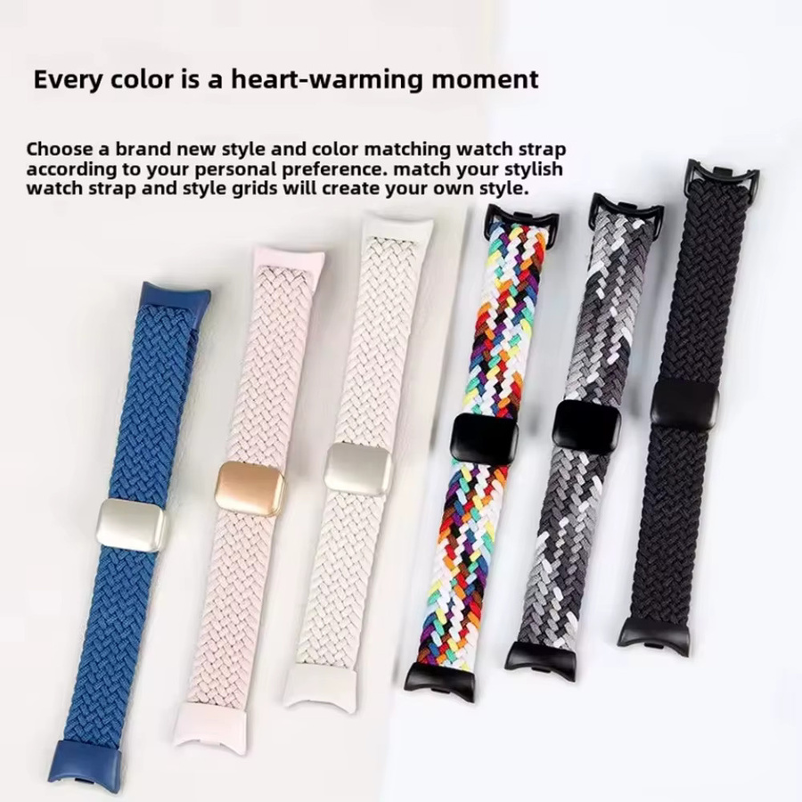 Xiaomi Miband Schutzhülle mit geflochtenem Nylonband und Keramik-Schutzbildschirm für Miband 10, 9 und 8, Multicolor, Unisex - Bild 4