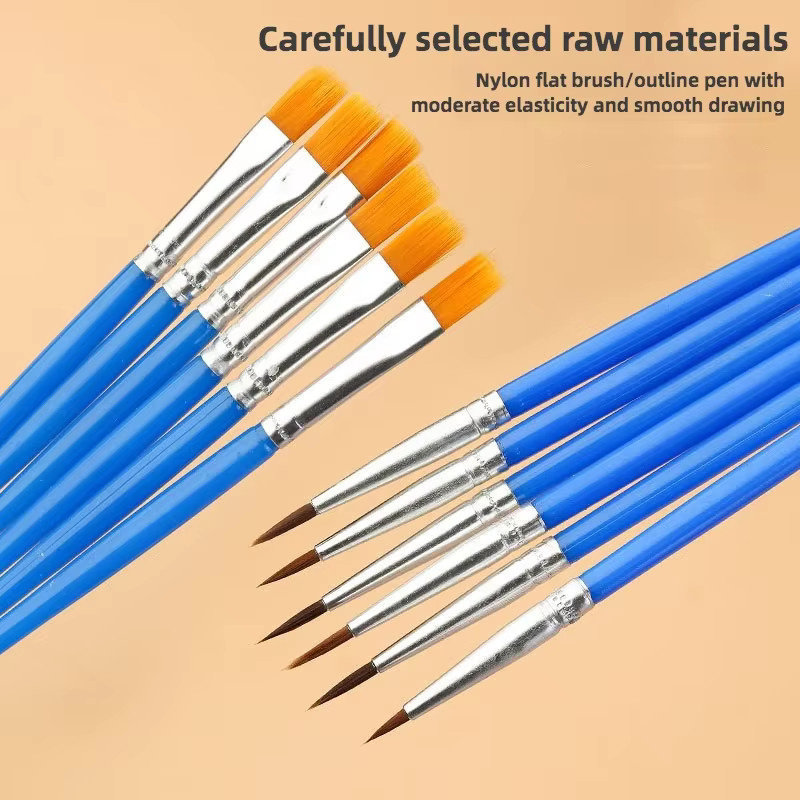 Jowoart 100er Set Nylon Malpinsel für Kinder zum Malen und Zeichnen in Blau - Bild 2