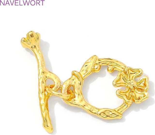 Knebelverschluss-Verbinder 18K vergoldetes Messing - Bild 1