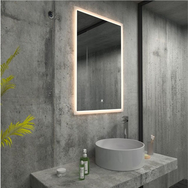 HOME DELUXE NOLA LED-Wandspiegel rechteckig und rahmenlos, B: 60 cm, H: 80 cm - Bild 1