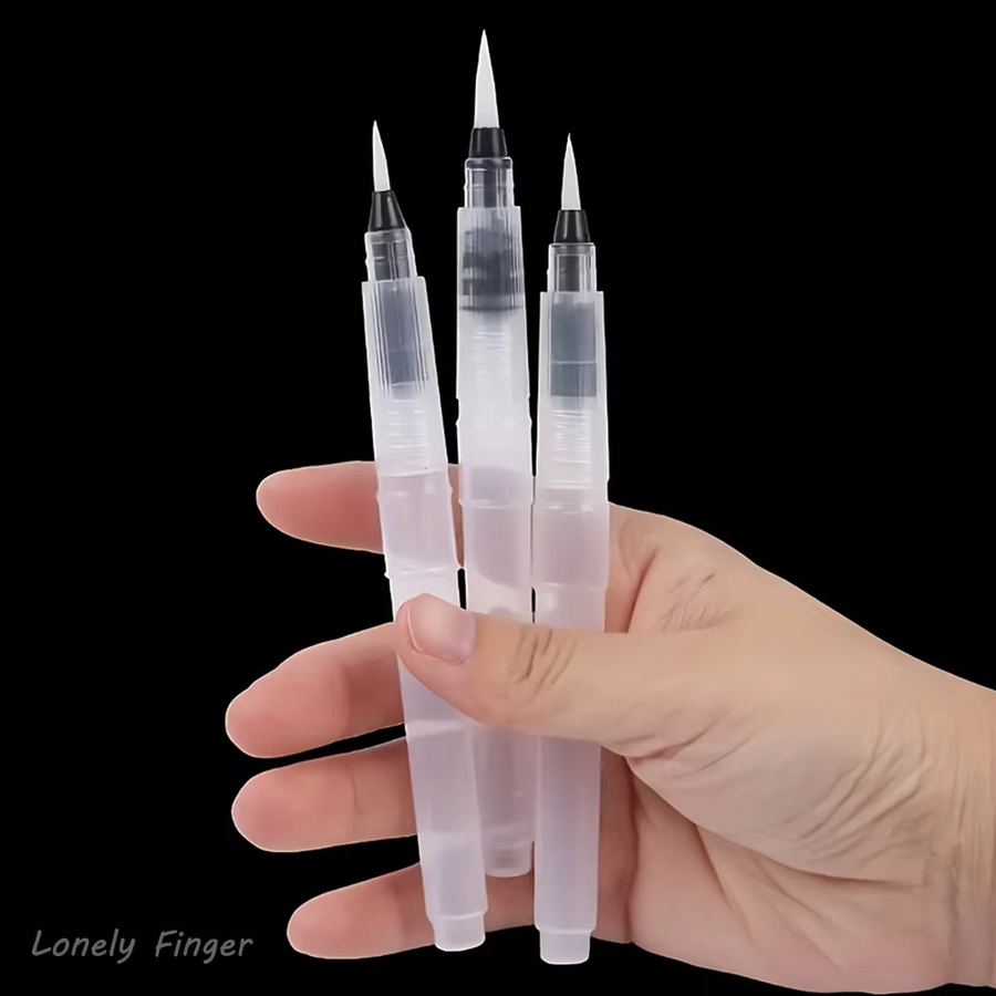 Wasser-Färbepinsel Set mit weichem Spitzenkopf für Aquarellmalerei und Zeichnen, transparent, 3 bis 36 Stück, Länge: 15,6 cm - Bild 3