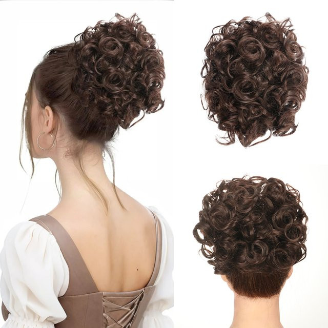 JIAMEISI Scrunchie-Chignon-Haarteil, lockiger Haarknoten, Damen - Bild 1