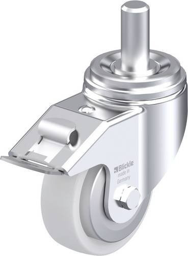 Blickle Stahlblech-Lenkrolle LHZ-SPO 127G-FI-FA in Silber mit Kunststoffrad, Durchmesser: 125 mm, Tragfähigkeit: 750 kg - Bild 1