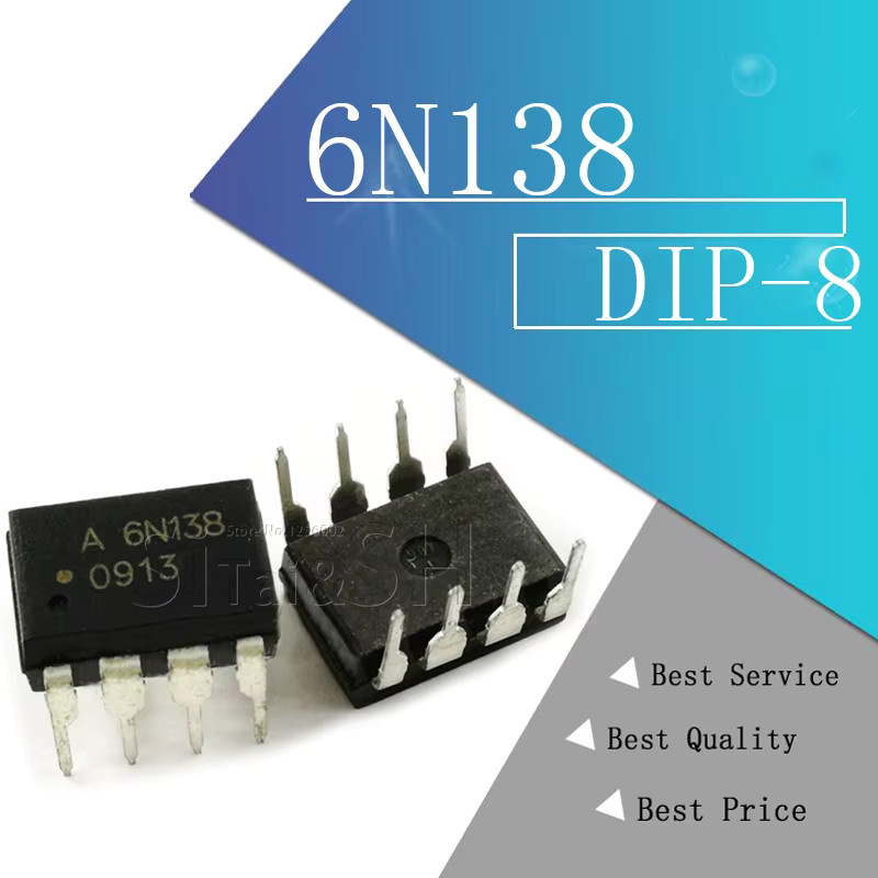 Si Tai&SH 10 Stück 6N135 6N136 6N137 6N138 6N139 DIP8 Optoisolatoren Lichtkopplung in Schwarz - Bild 1