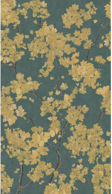 A.S. Création Fototapete Blüten Floral Blau-Gelb B: 159 cm, H: 280 cm - Bild 1