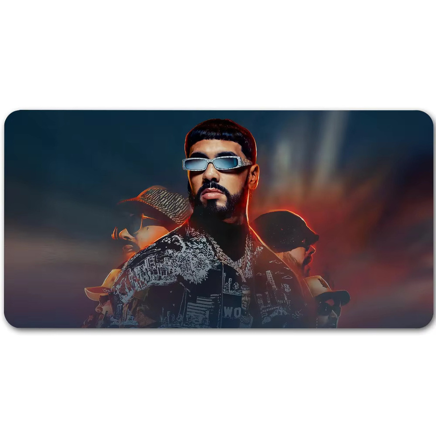 Anuel AA Mauspad Multicolor, großes rutschfestes und wasserdichtes Gaming-Mauspad mit genähtem Rand für Gaming, Büro und Alltag - Bild 7