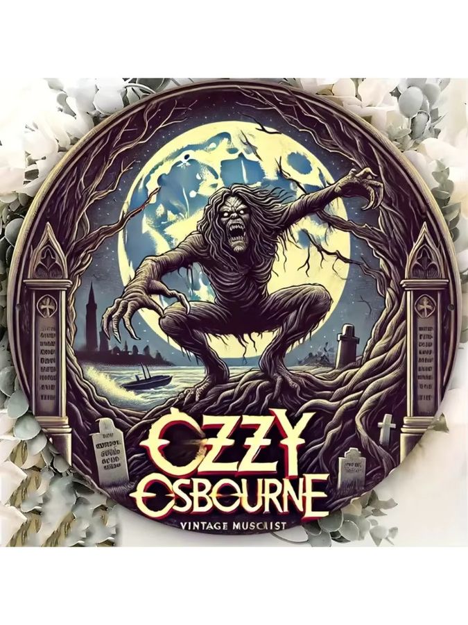 Ozzy Osbourne Vintage Metallschild von Potdemiel zur Wanddekoration, B/B/H: 20,3 x 20,3 x 0,1 cm - Bild 6