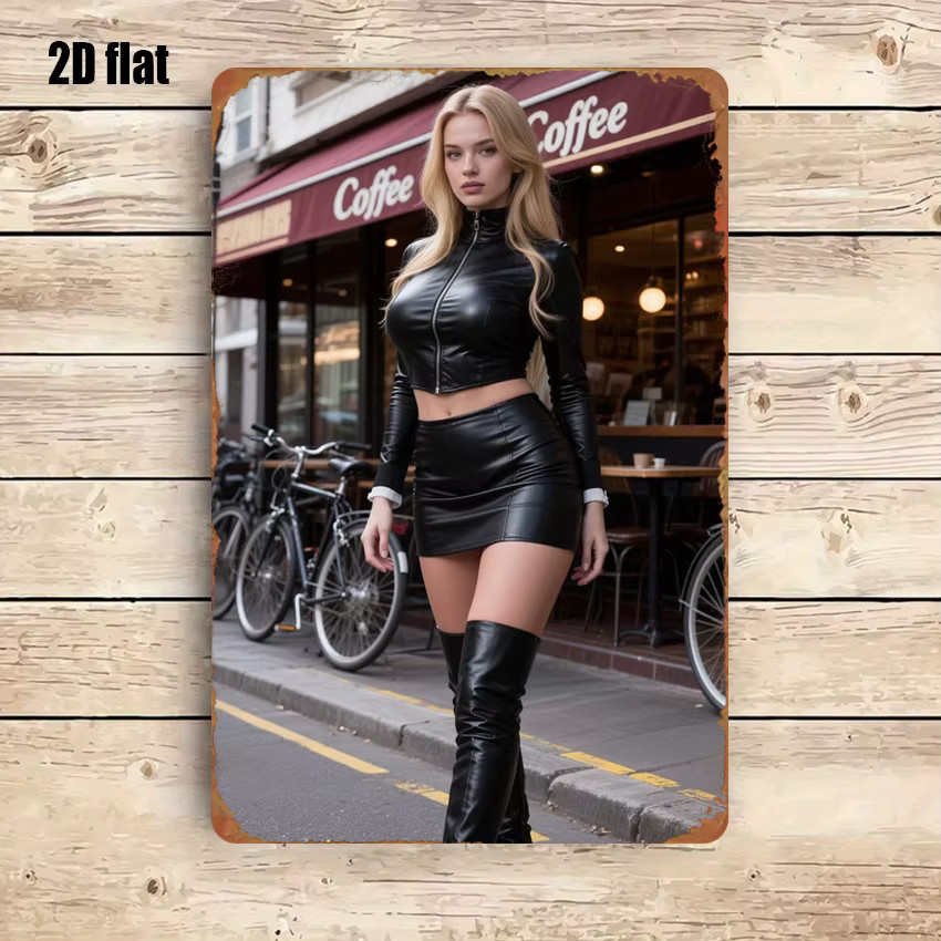 CIFBUY Retro Metallschild Wanddekoration im Grunge-Punk-Stil, Mehrfarbig, B: 20,32 cm, H: 30,48 cm - Bild 2