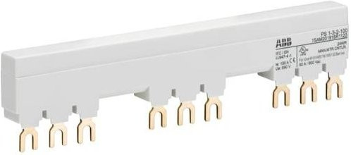 ABB PS1-3-2-100 3-Phasen-Sammelschiene für 3 MS116 / MS132, 100A, Weiß - Bild 1