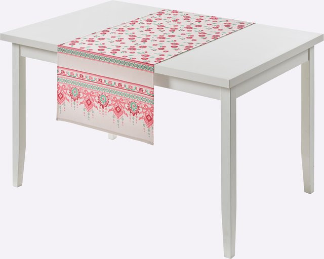Heine Home Tischwäsche mit floralem Ethnic-Muster in Pink, rechteckig, Baumwolle und Polyester - Bild 1
