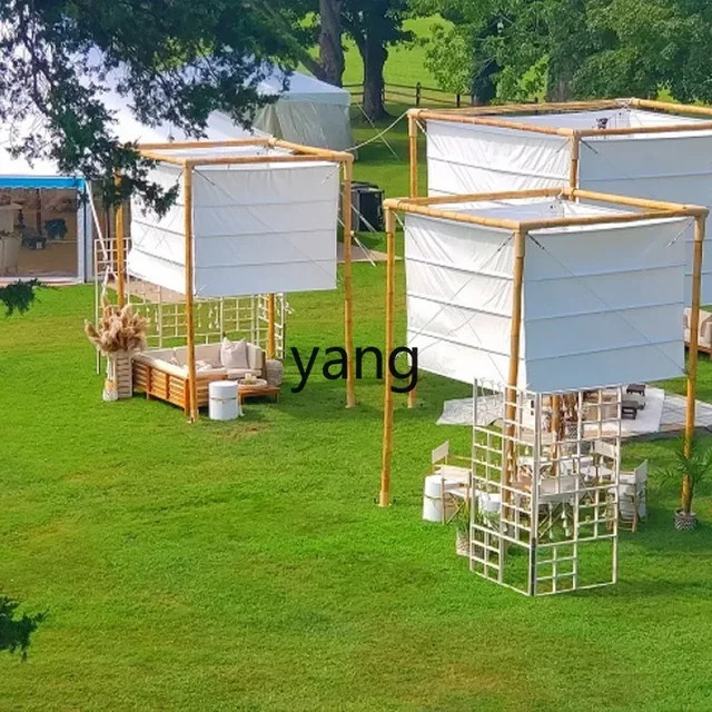 LHcamp Quadratisches Bambus-Zelt für Outdoor, Restaurant und Camping, Höhe: 180 cm - Bild 1