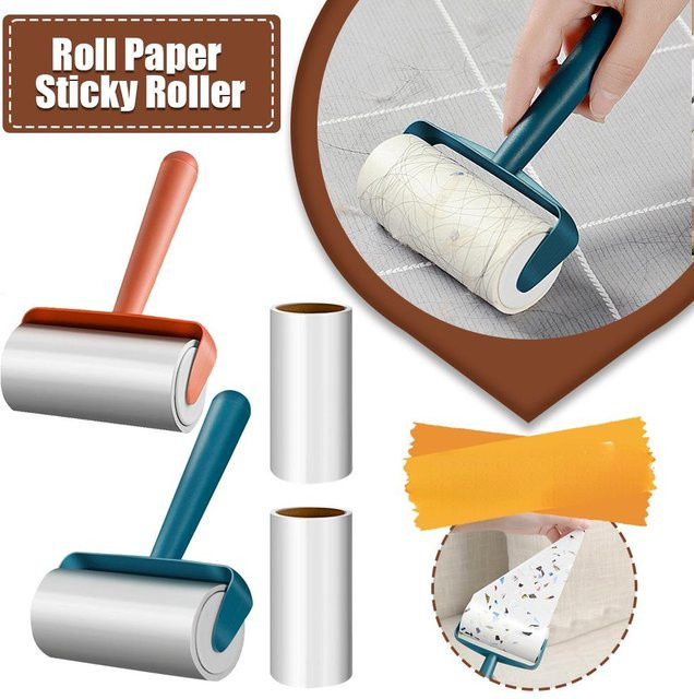 NATAWA Klebriges Rollenpapier zum Entfernen von Tierhaaren und Staub, Orange - Bild 1